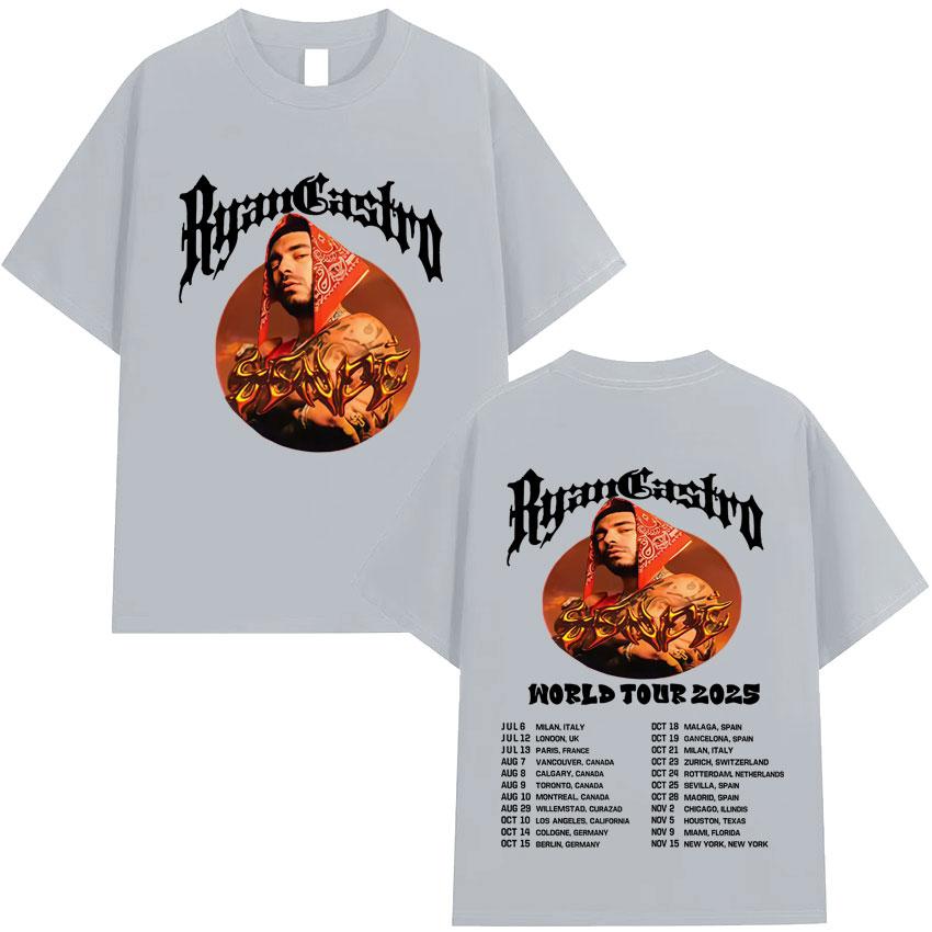 

2025 Новый тренд мерчандайза мирового тура Ryan Castro Sende: Высококачественная летняя футболка из 100% чистого хлопка в стиле харадзюку 4XL