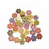 50Pcs 20mm Wood Buttons Mixed Color 2 Holes Flower Shaped Decorative Buttons, Flower Painting Wood Buttons