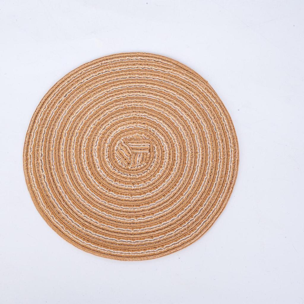 Japanese-Style Cross-Stitch Round Coaster, 11cm - Decorative Anti-Scald Heat Pad