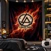 Κρεμαστή ταπετσαρία τοίχου με εκτύπωση Linkin Park, ύφασμα για σαλόνι, υπνοδωμάτιο, διακόσμηση σπιτιού