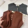 Round Neck Three-Button Knitted Pullover Vest - Loose Sweater for Autumn and Winter