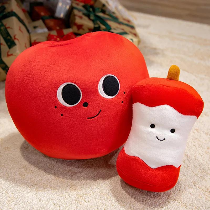 Creative Apple Core Plush Toy Stuffed Soft Fruit Apple Doll Cute Sleep Huggable Pillow Girls Kids Christmas Birthday Gift