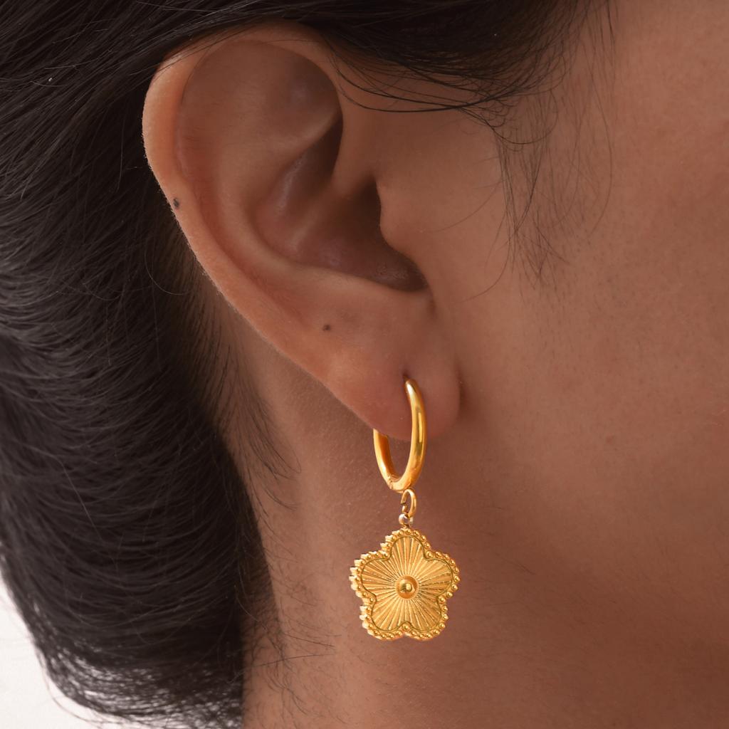 Stainless Steel Earrings Exquisite Y2K Metal Plum Blossom Plant Earring Luxury Gold-plated for Women High Quality Jewelry