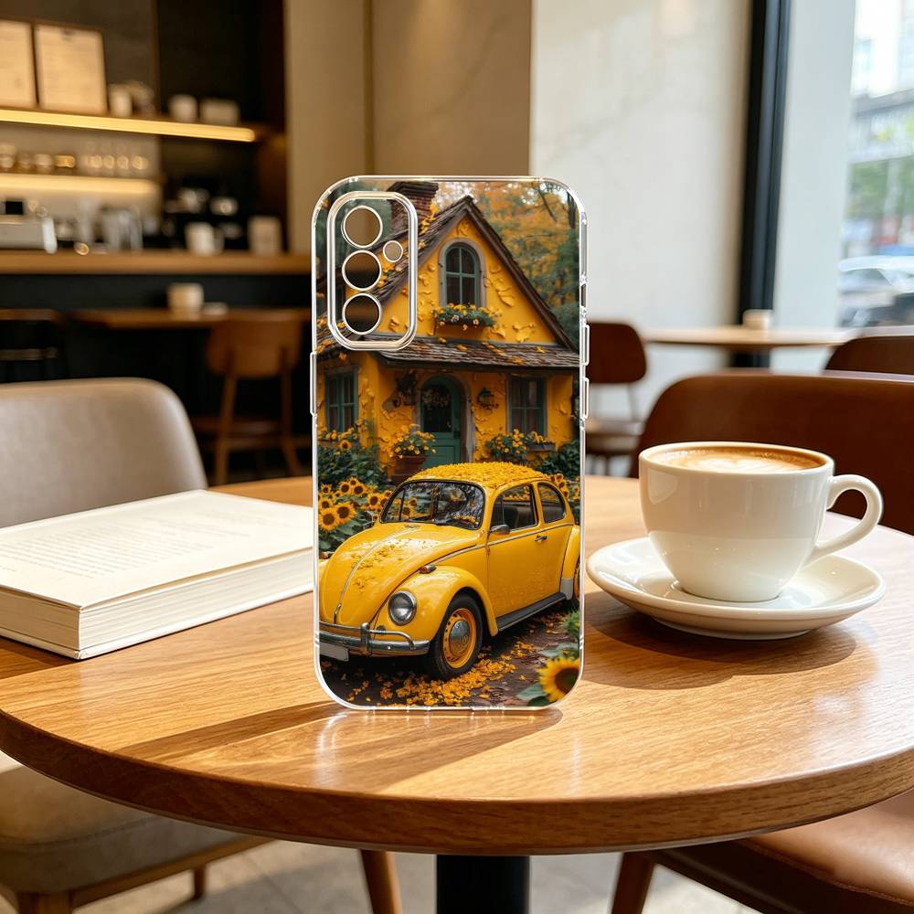 V-Vintage B-Beetle Cars Phone Case For SamsungA10,12,20,21S,30,31,40,50,51,52,70,71 Transparent Cover