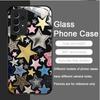 Tempered Glass Phone Case for Samsung Galaxy S25 Ultra S24 S23 Plus S22 S21 S20 FE A56 Luxury Retro Style Stars Planet Y2K Cover
