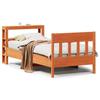 Solid Wood Bed without Mattress Wax Brown 75 x 190 cm Pine Wood