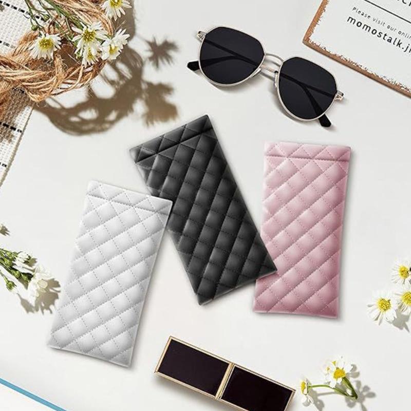 Pack Of 2 Portable PU Glasses Holder Soft Lining Enclosure For Men Women Travel Accessories