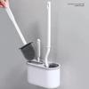 Wall-Mounted Long-Handled Soft Bristle Toilet Brush Set for Thorough Bathroom Cleaning