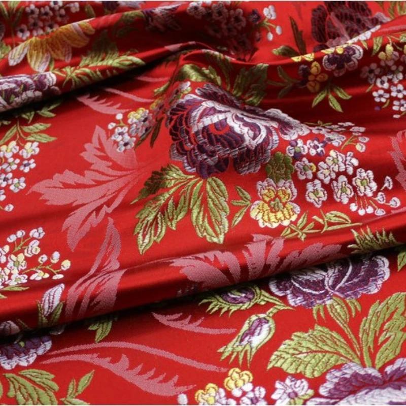 

100x75 см монгольский халат ткань китайская шелковая парча жаккардовая ткань переплетения DIY сумка обложка книги одежда для выступлений 100x75cm красный
