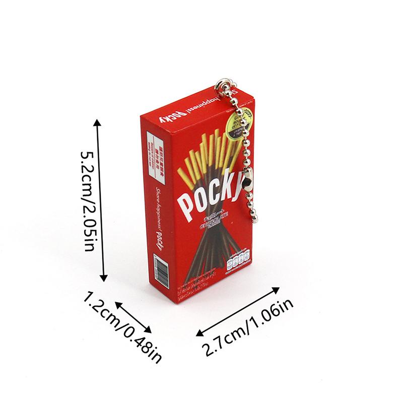 Cute Novelty Snacks Keychain For Women Girls Bag Pendant Trinket Car Key Ring Creative Simulated Biscuit Box Keychain Gifts