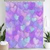 Colorful Love Shower Curtain, Modern Romantic Pink Heart-Shaped Pattern Bathroom Decor Curtain,Polyester Shower Curtain