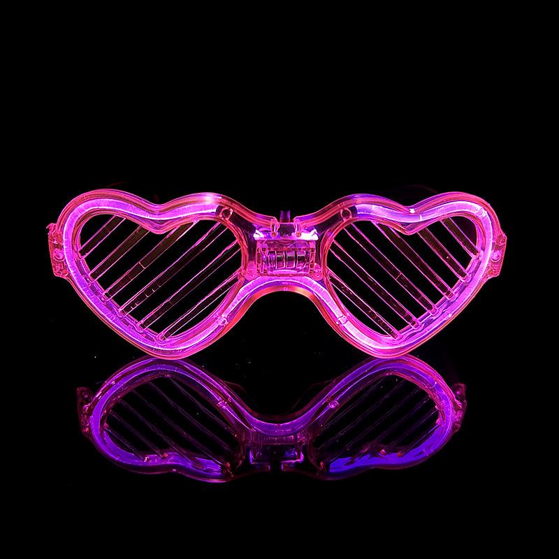 LED Light-up Flashing Glasses: Square, Heart-shaped, Venetian Blind Styles