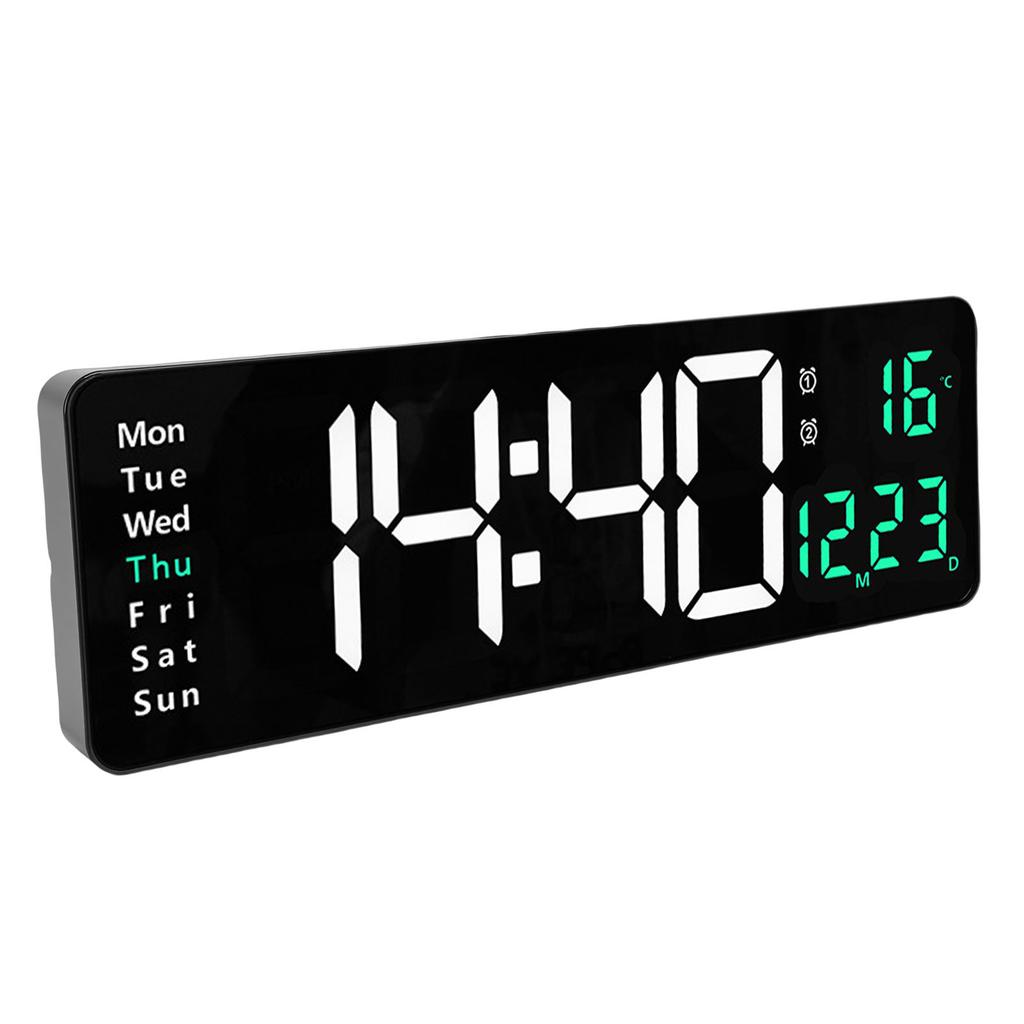 16 Inch Digital Wall Clock LED Large Display Wall Mount Decor Clock with Remote Control Adjustable Brightness Wide