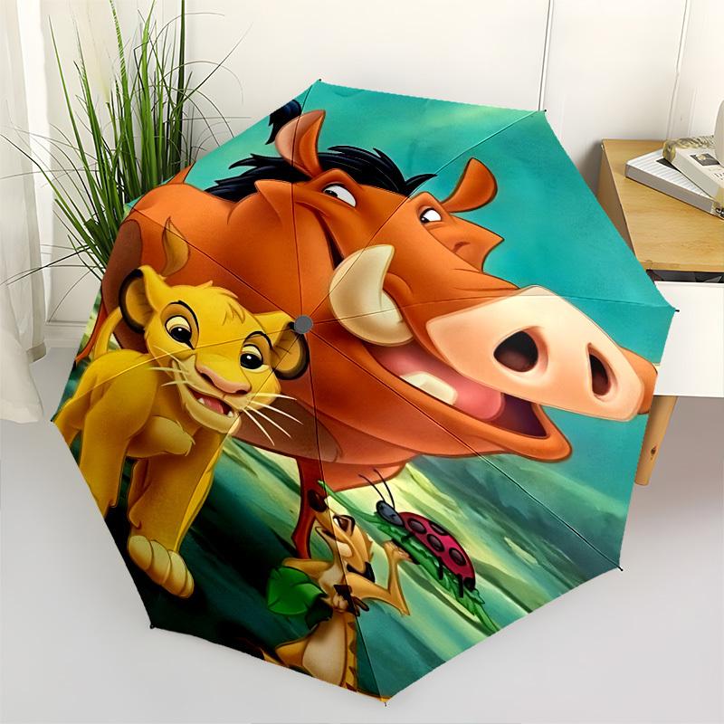 

Lion King, Timon Themed Automatic Opening and Closing Umbrella, Brightly Colored 8-rib Portable Umbrella, Suitable for Men and Women, A Perfect Gift f