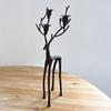Black Reindeer Statue Candle Holder Vintage Iron Art Candlestick Home Office Living Room Taper Candle Stand Table Centerpiece Ornament
