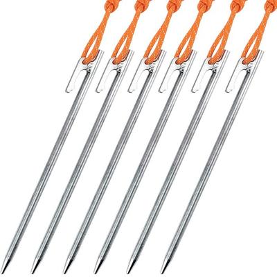 Soomloom Peg Titanium with Fixed Rope – Tent/Tarp, 24cm, 6-Pack
