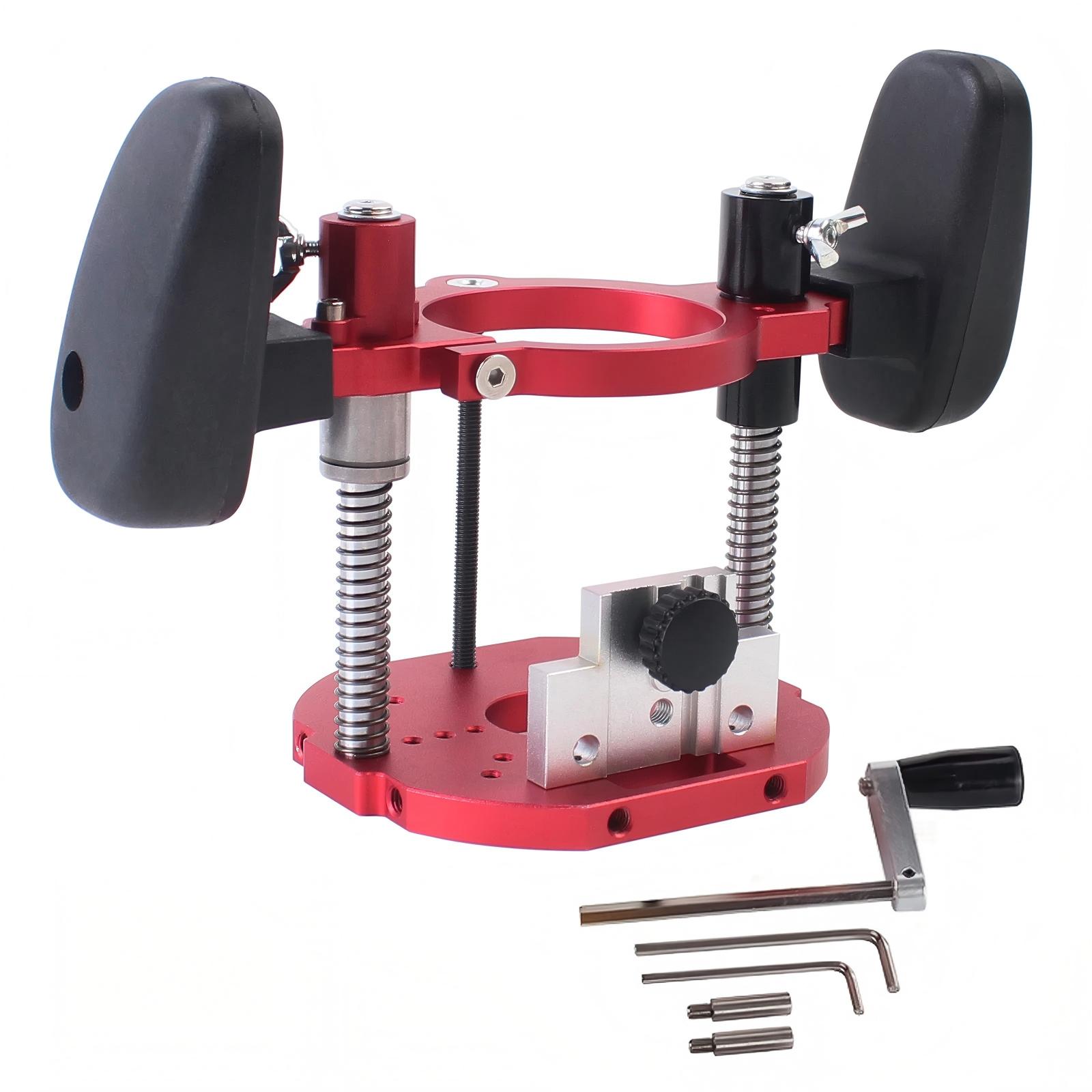 

Trimming Machine Plunge Router Base,Support Desktop Lift, For Woodworking DIY Work Bench Milling Groove For 64-65mm Diameter червоний