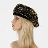 Women's Sequin Beret: Autumn Winter Trendy Street Style Painter's Hat - Versatile European & American Fashion Pumpkin Design.