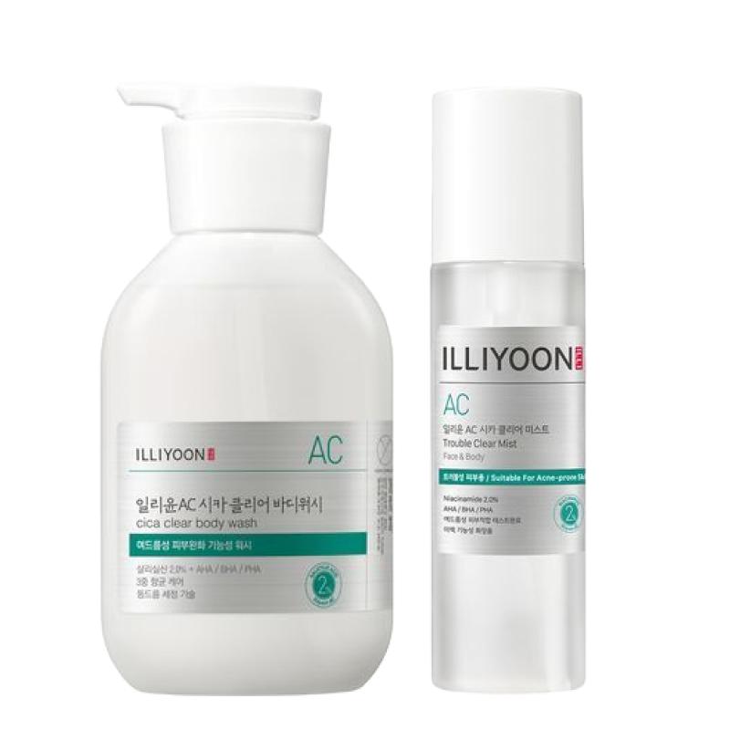 ILLIYOON Cica Trouble Care Body Set (Body Wash 400ml + Body Mist 200ml)