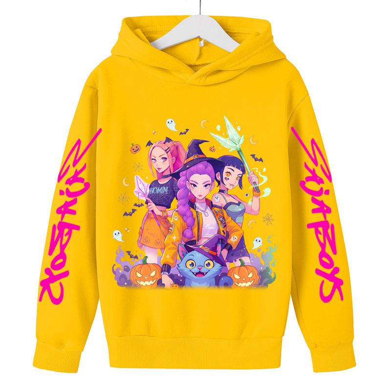 Movie New Kids K-Pop Demon Hunters Hooded Tops Toddler Girl Clothes KPop Demon Hunters Hoodie Girls Fashion Casual Sweatshirt
