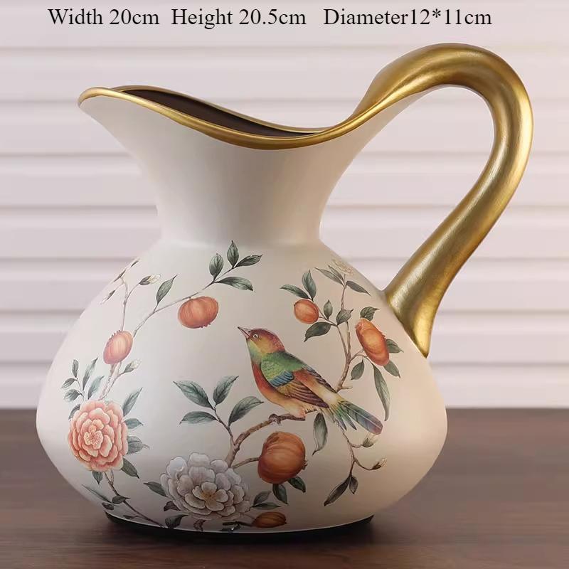 Элегантная новая китайская керамическая ваза с одной ручкой Декор для гостиной, прихожей, чайного или ТВ-шкафа Молочник Ваза для цветов