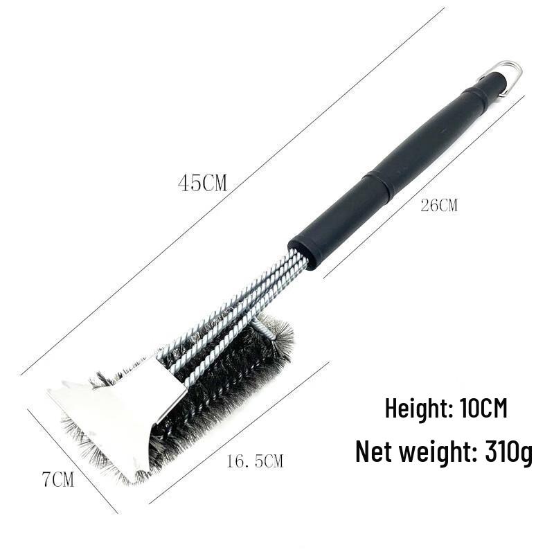 

Stainless Steel BBQ Grill Brush with Scraper