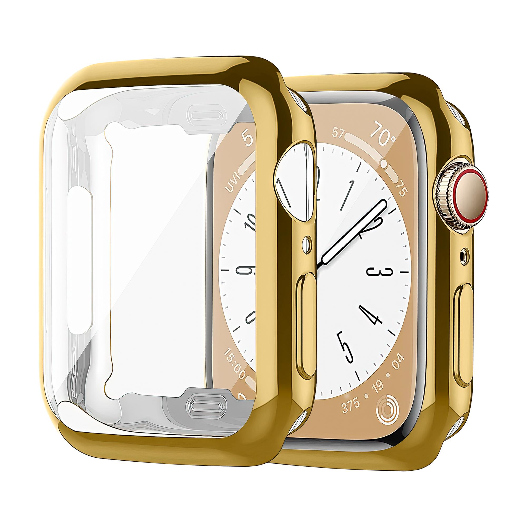 

Cover For Apple Watch Case 44mm 40mm 45mm 41mm 42mm 46mm 38mm screen protector silicone bumper iwatch series 3 4 5 6 se 7 8 9 10 40mm series 456 SE золотой