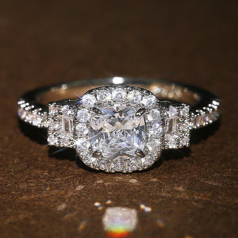 Recommended, Classic Women'S Micro-Set Zircon Wedding Ring, Hand Jewelry