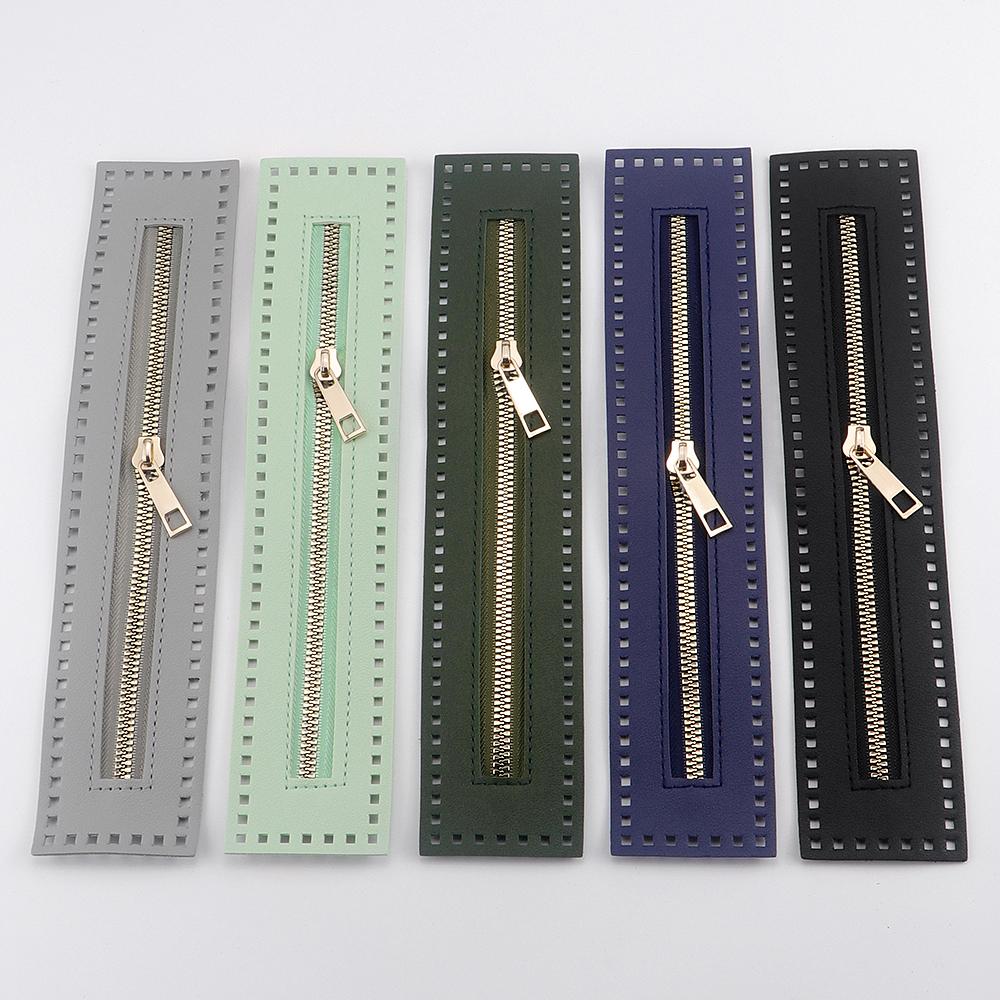 5pc 27cm length zipper strap with sewing hole accessories, DIY zipper material for hand crochet yarns bag/ luggage zipper strip
