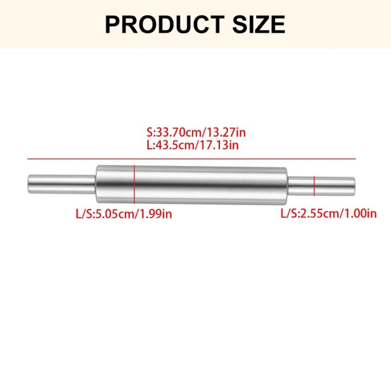Stainless Steel Baking Roller Nonstick Ergonomic Handle Rolling Pin Practical Kitchen Tool For Bread And Dumplings
