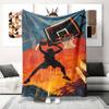 Basketball Enthusiast Pattern Flannel Printed Blanket Suitable for All Seasons Suitable for Living Room Office Sofa and Travel