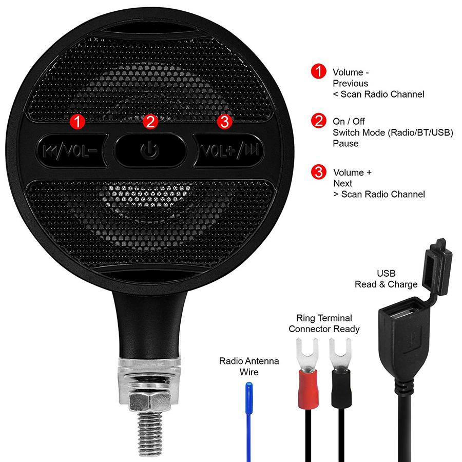 For Motorcycle Bluetooth o Mt473 Black-Beijing