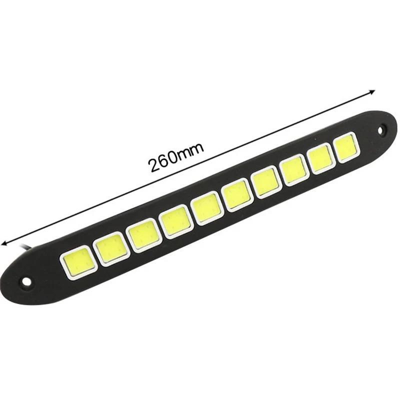 2Pcs DRL COB Car LED Daytime Running Light White Waterproof Flexible Silicone Highlight Auto COB Lamp Car Exterior Accessories