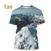 Men's 3D Printed Street Fashion T-Shirt Snow Mountain Scenery Print Short Sleeve O-Neck Pullover casual top