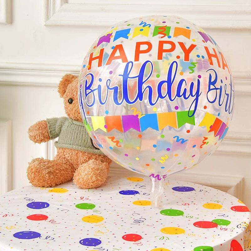 

Круглый Прозрачный Шарик С Днем Рождения Настольное Парящее Украшение Детский Годовалый Оформление Сцены Реквизит Шар Бобо Девочка Pull flag printed Bobo ball