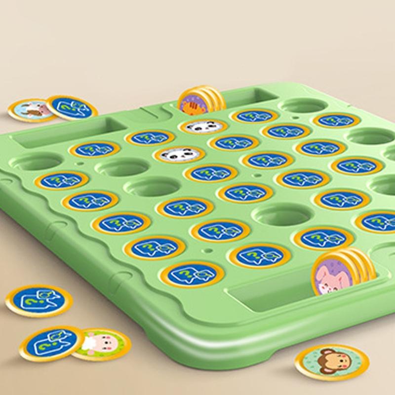 Kids Cartoon Theme Interactive Flip Chess Board Game Toy with Fruit/Animal Design for Logical Thinking and Social Fun