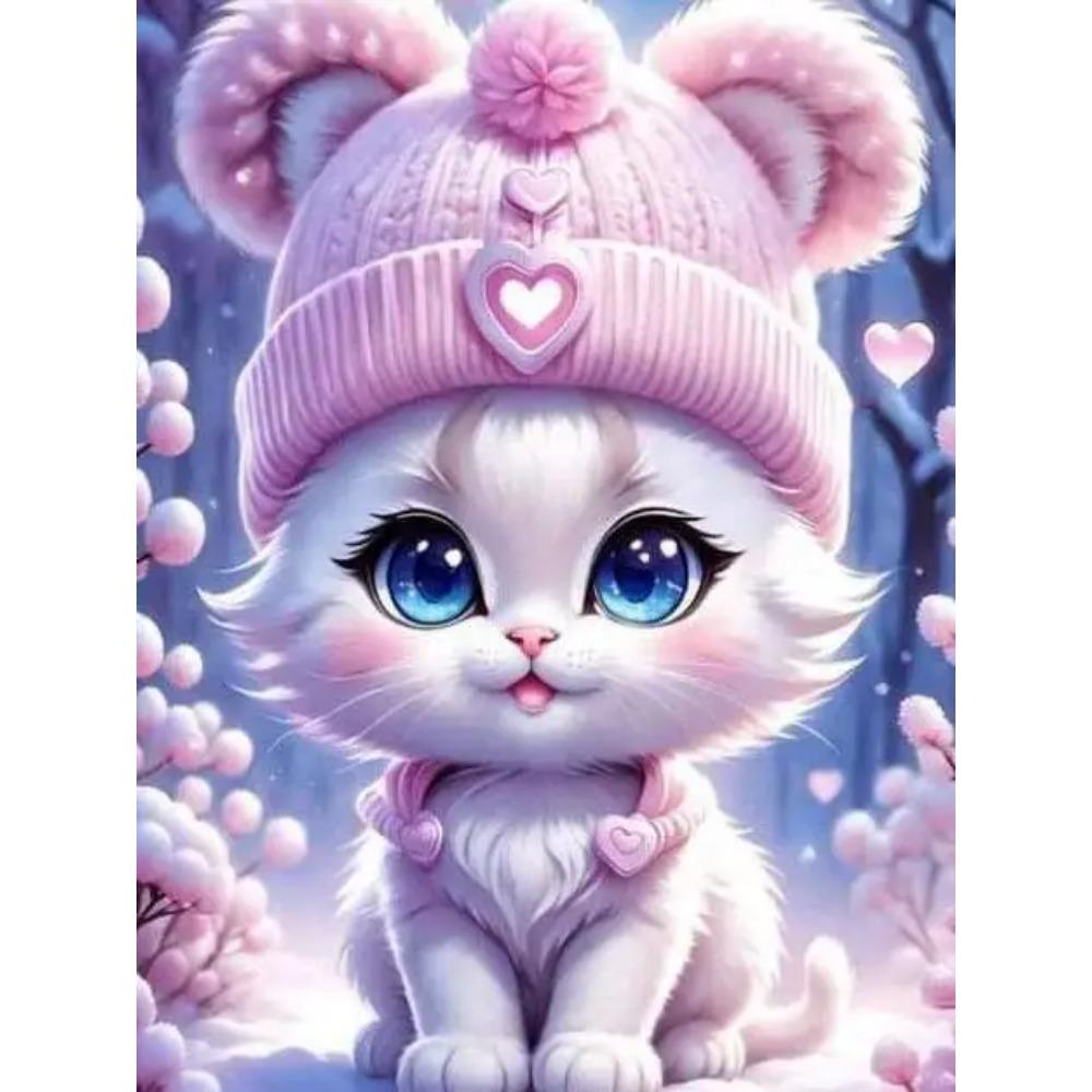 Pittura diamante a cerchio completo fai da te punto croce 3D Gatto Farfalla decorazione casa arte pittura diamante stella pittura diamante 5d