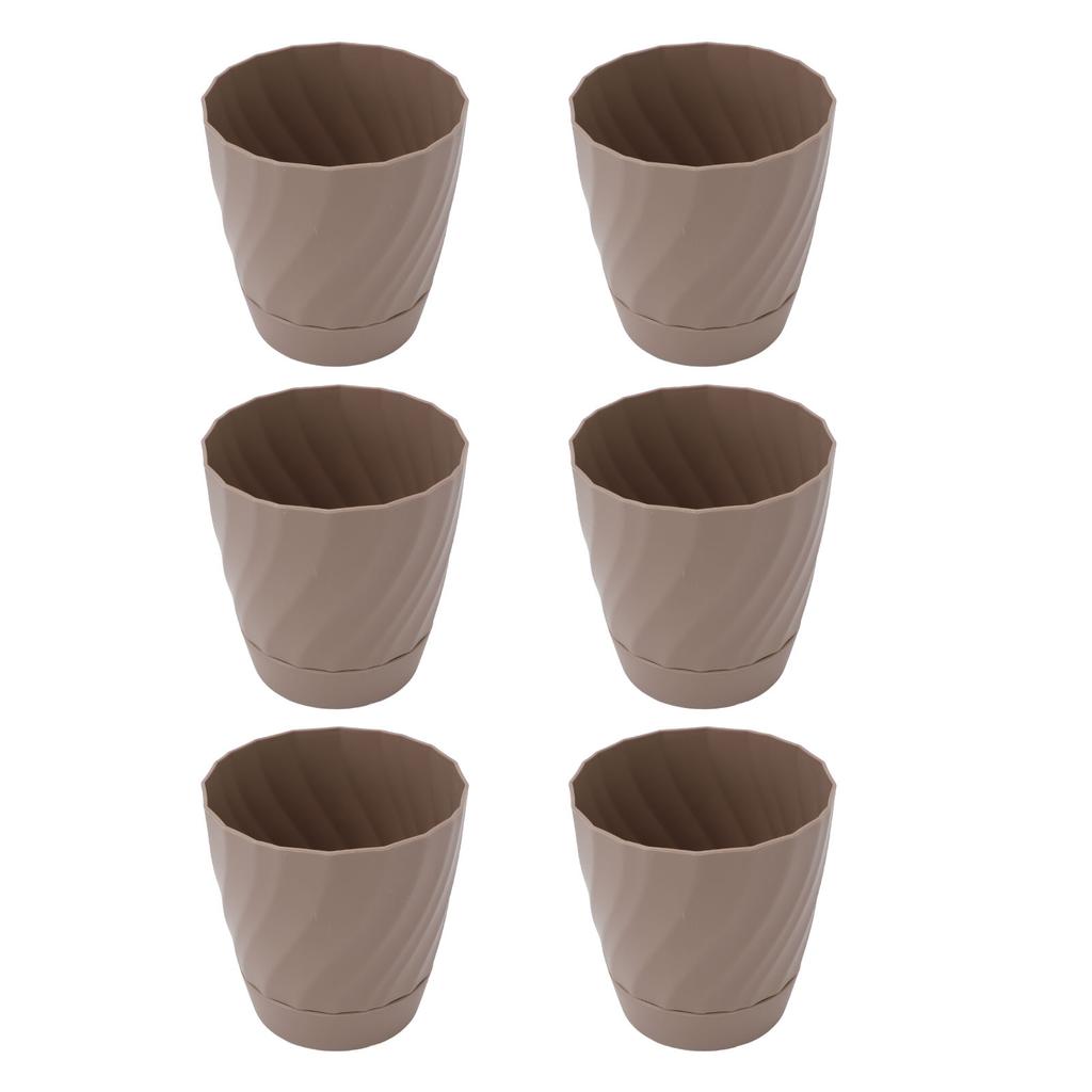 6pcs Plastic Flower Pot Gardening Plant Container Lightweight Plastic Planter for Home Balcony