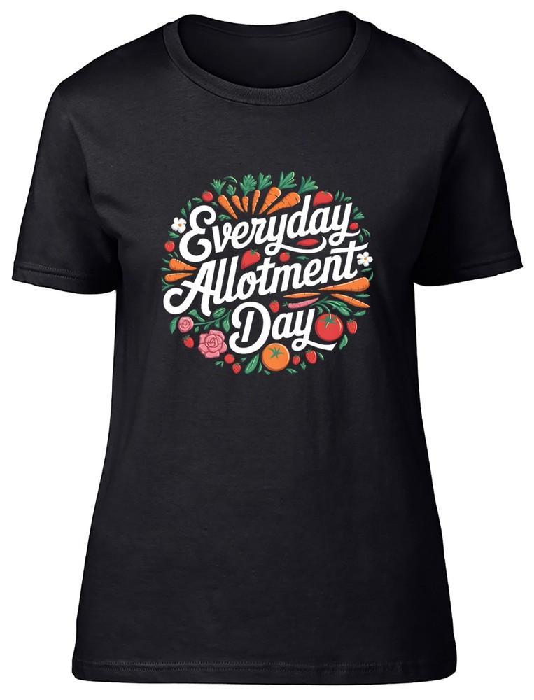 Everyday Allotment Day Fruit Veg Plants Flowers Womens T-Shirt Ladies Gift Tee 3XL