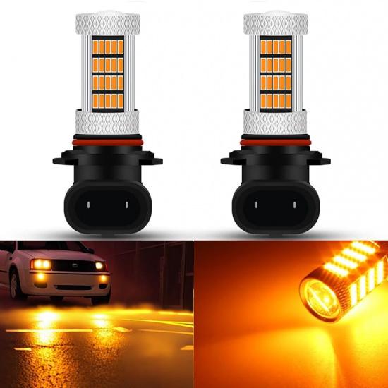 Мощные светодиодные лампы 92smd 3000K Янтарно-желтый 9005 9006 9145 9140 H10 Супер яркие противотуманные фары или дневные ходовые огни (Дневные ходовые огни) жёлтый