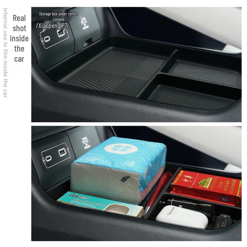 XPeng P7i Lower Center Console Organizer - Car Interior Storage Box & Decoration