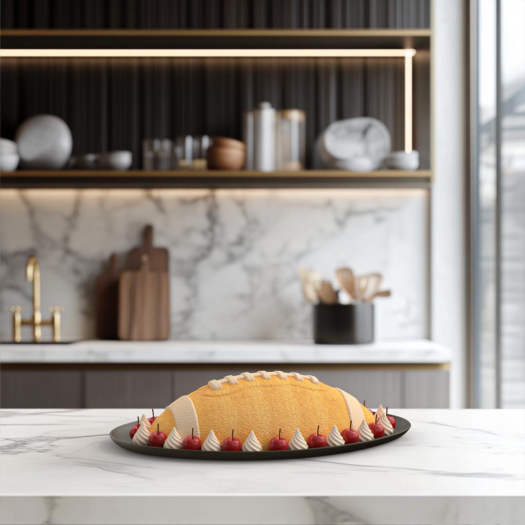 3D Rugby Cake Mold Nonstick Silicone Soccer Cake Mold Chocolate Mold Rugby Sports Season Party Baking Supplies