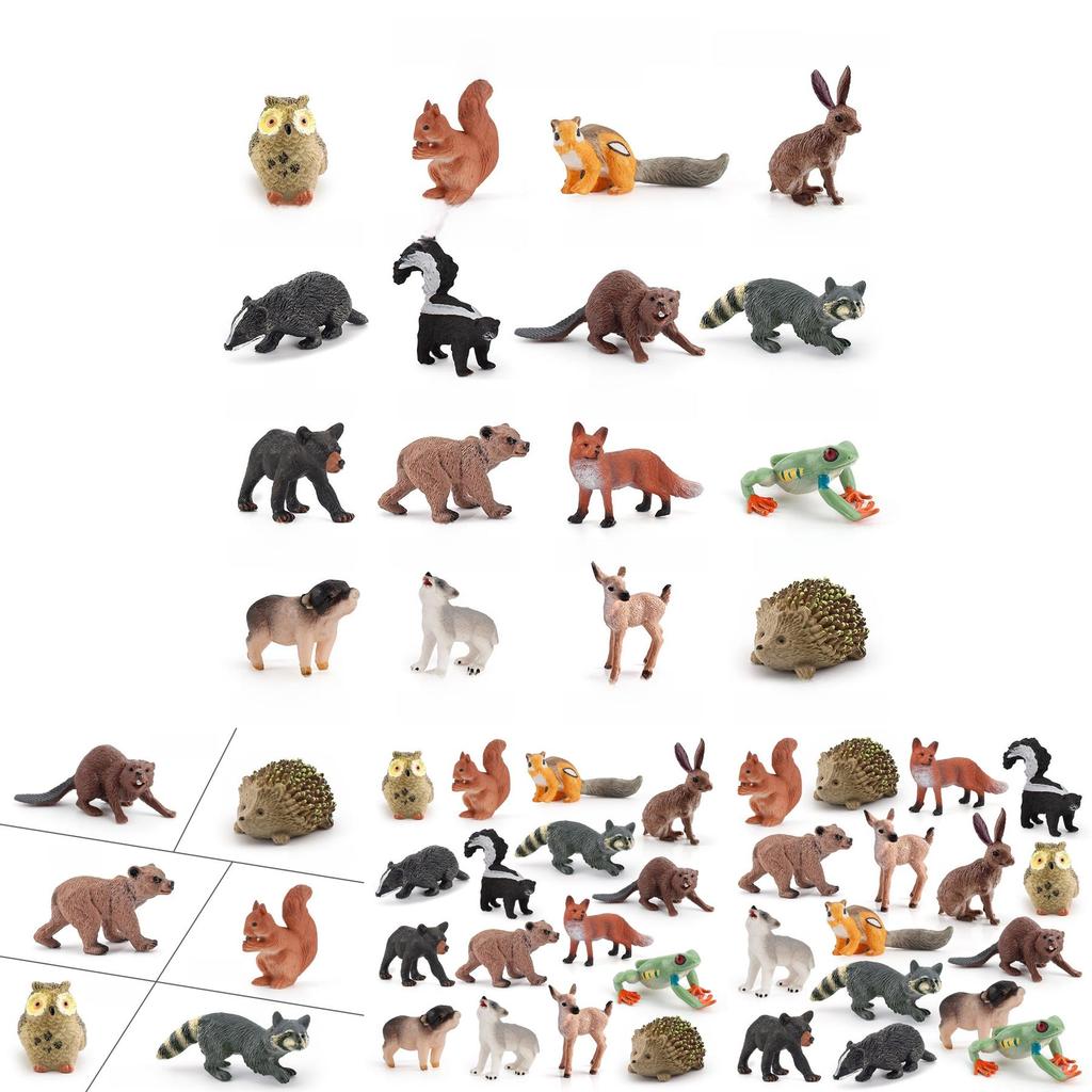 Forest Animal Pvc Miniature Models For Cake Decor And Nature Scene Figurines