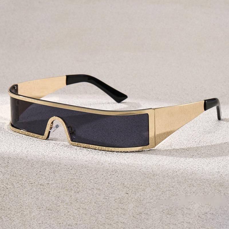 One-Piece Punk Sunglasses Goggle Men's Future Tech Narrow Frames Sun Glasses Y2k Women Steampunk Shade Glasses Hip-hop