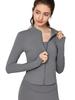European & American Slim Fit Yoga Wear: Women's Long-Sleeve Zipper Cardigan for Autumn & Winter Running and Fitness.