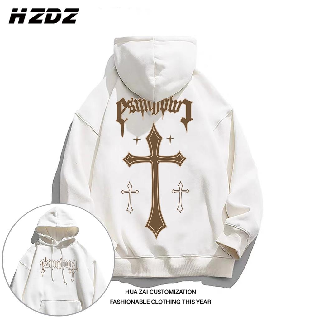 Autumn and winter men's hooded sweatshirt oversize niche high-quality printing street fashion casual sports long-sleeved pullove