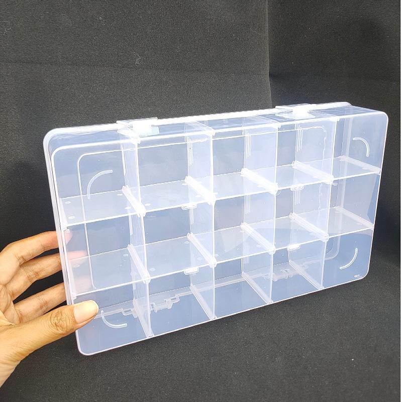 15-Grid Adjustable Plastic Organizer Removable Dividers Storage Box for Jewelry Beads DIY Art Craft Small Supplies