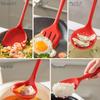 Red Silicone Kitchen Utensil Set: Soup Ladle, Slotted Spoon & Rice Spoon for Non-Stick Pans, Heat Resistant for Stir-Frying