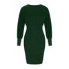 Women's Fashion Color Slim Fit Temperament Dress Knitted Doll Sleeve Skirt