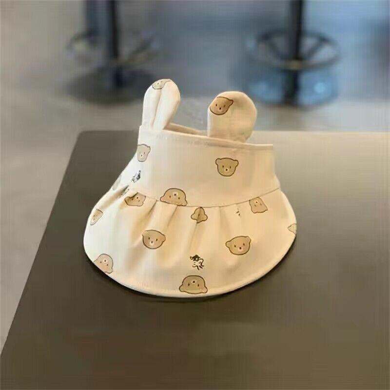 

Хлопковая шапочка с кроликом для девочек и мальчиков, милая, для новорожденных, хлопковая, повседневная, для путешествий, для отдыха на природе, для младенцев, корейская, солнцезащитная, дышащая, для малышей, лето 0-3 года бежевый